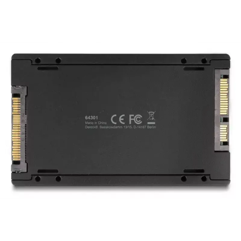DELOCK adapteris U.2 (SFF-8639) į M.2 Key M NVMe SSD, modelis 64301, juodas, kištukinis