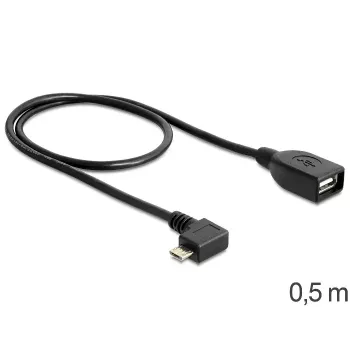 USB laidas Micro-USB B į USB A (moteriška) DeLOCK 83271 0,5 m juodas