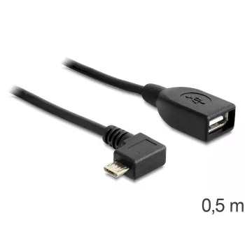 USB laidas Micro-USB B į USB A (moteriška) DeLOCK 83271 0,5 m juodas