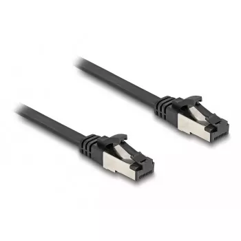 DeLOCK RJ45 Flat Patch Cable Cat.8.1 0,5 m juodas