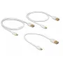 Delock USB 2.0 Type-A – Micro-B duomenų ir įkrovimo kabelis, 3 dalių rinkinys, baltas
