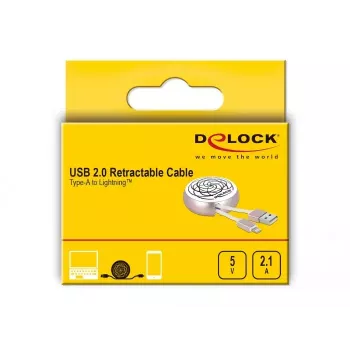 DeLOCK USB 2.0 Type-A – Lightning 85817 įtraukiamas laidas