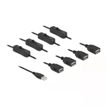 USB laidas 4x USB-A lizdai su jungikliu 1 m DeLOCK 86805