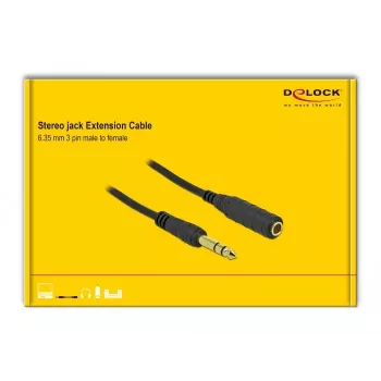 Stereo Jack ilginimo laidas DeLOCK 86766 10m juodas