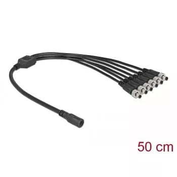 Kabelio skirstytuvas DeLOCK 86591 5,5 x 2,1 mm 1 x moteriškas į 6 x vyriškus sraigtinius