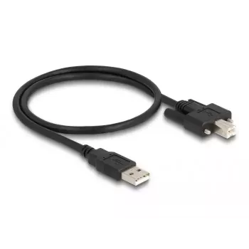 DeLOCK USB 2.0 laidas A tipo (vyriškas) į B tipo (vyriškas) su fiksavimo varžtais 0,5 m