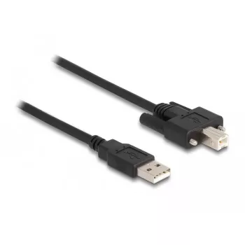 DeLOCK USB 2.0 laidas A tipo (vyriškas) į B tipo (vyriškas) su fiksavimo varžtais 0,5 m