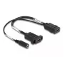 DeLOCK HDMI laidas 4K 60 Hz su DC maitinimo jungtimi 2,1 x 5,5 mm 0,30 m skydinis montavimas