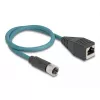 DeLOCK M12 adapterinis kabelis X-coded 8 kontaktų moteriškas į RJ45 moterišką 50 cm