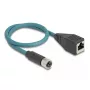 DeLOCK M12 adapterinis kabelis X-coded 8 kontaktų moteriškas į RJ45 moterišką 50 cm