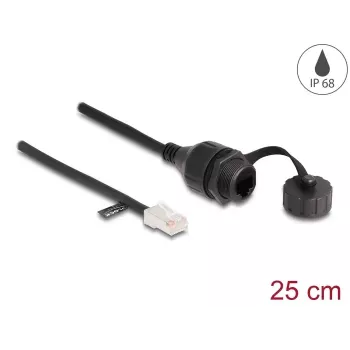 Tinklo ilginimo laidas DeLOCK 88012 RJ45 vyriškas į moterišką Cat5e 0,25 m juodas