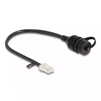 Tinklo ilginimo laidas DeLOCK 88012 RJ45 vyriškas į moterišką Cat5e 0,25 m juodas