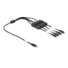 USB Type-C (vyriškas) į 4 x DC 5,5 x 2,1 mm (moteriškas) kabelis DeLOCK 86802