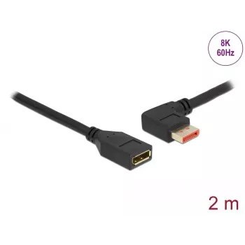 DisplayPort prailginimo kabelis DeLOCK 87075 2m 90° kairysis kampinis