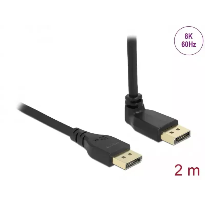 DisplayPort kabelis DELOCK 2 m, DisplayPort į DisplayPort, 5,7 mm skersmuo, iki 32 garso kanalų