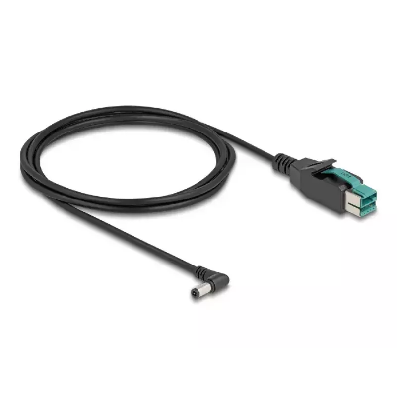DeLOCK PoweredUSB kabelis 12 V į DC 5,5 x 2,5 mm kampinis vyriškas 2 m