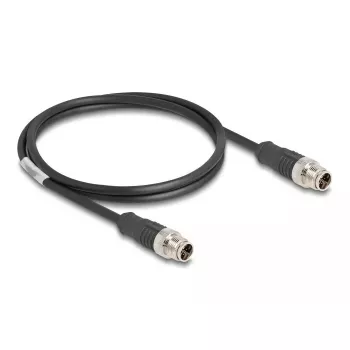 DeLOCK M12 X-koduotas kabelis Cat5e 1 m juodas