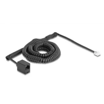 DeLOCK telefono laidas 10 m Juodas RJ-11 RJ-45