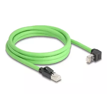 Tinklo kabelis DeLOCK RJ45 Cat.6A Kištukas į Kištuką Kylantis Kampus 2 m Žalias