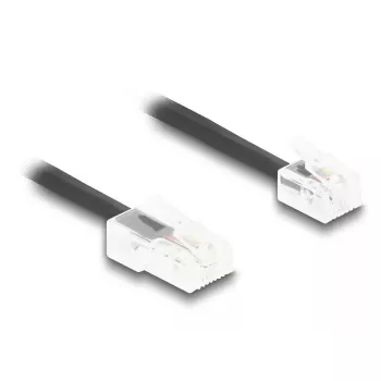 DeLOCK telefono laidas 10 m Juodas RJ-11 RJ-45