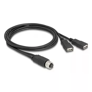 DeLOCK jutiklio/vykdiklio kabelis 1 m M12 2 x USB Type-A juodas 60290