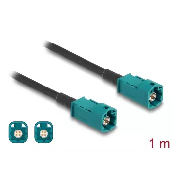 Koaksialinis kabelis DELOCK 90678 HSD Z į HSD Z, 1 m, juodas/mėlynas
