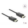 DELOCK Coaxial DisplayPort kabelis 8K 60 Hz, DisplayPort–DisplayPort, 1 m, juodas, pintas apvalkalas