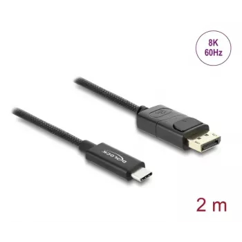 DELOCK Coaxial USB Type-C į DisplayPort laidas (DP Alt Mode) 4K 60 Hz, 2 m, juodas
