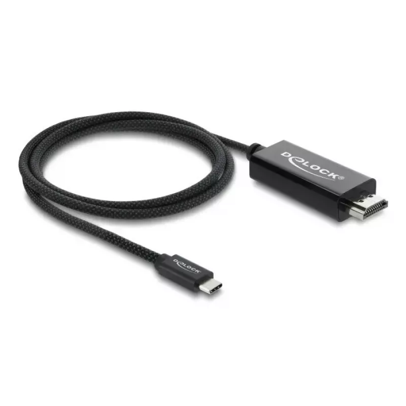 DELOCK Coaxial USB Type-C į HDMI laidas (DP Alt Mode) 4K 60 Hz, USB-C į HDMI, 1 m, juodas