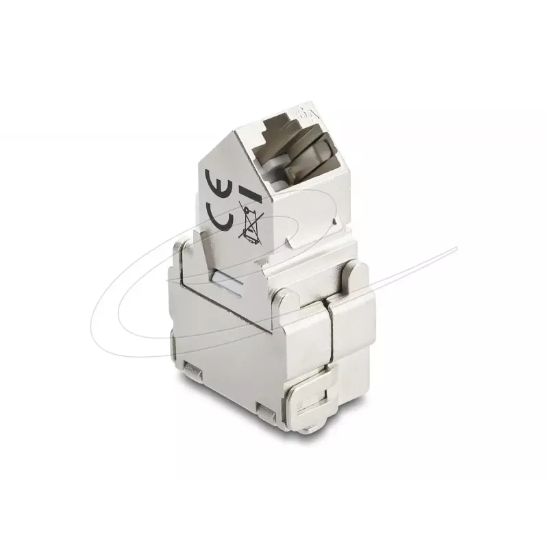 Keystone modulis DELOCK 90938 – RJ-45 Cat.6A ekranuotas plokščias kištukas, baltas
