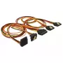 SATA maitinimo skirstytuvas DeLOCK 60149 0,5 m SATA 15 kontaktų → 4 × SATA 15 kontaktų juoda oranžinė raudona geltona