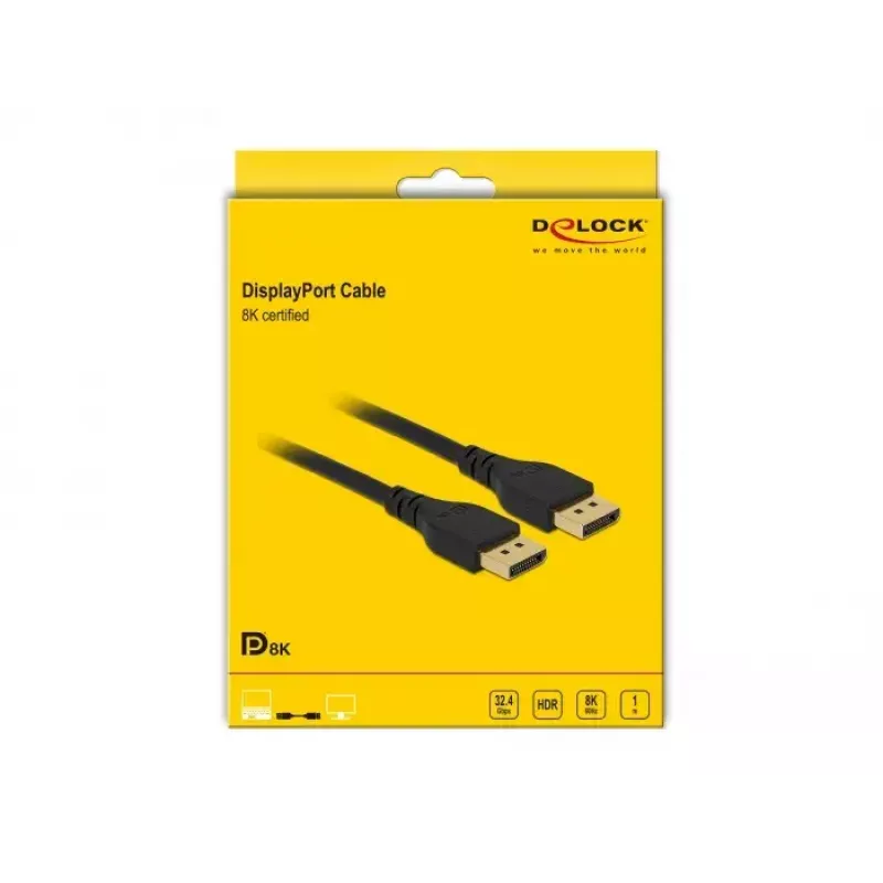 DisplayPort kabelis DeLOCK 85909 8K 60 Hz 1 m