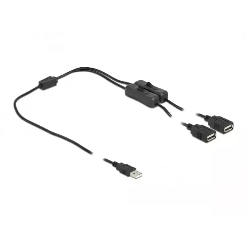 USB Type-A kištukas į 2 x USB Type-A lizdą su jungikliu DeLOCK 86803
