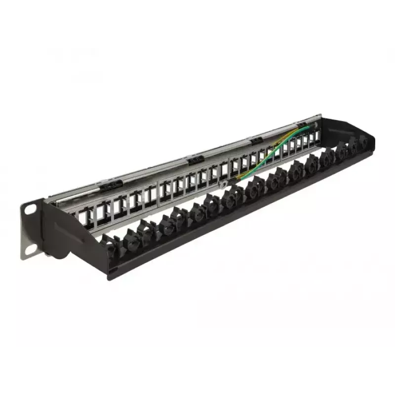 Patch Panel DeLOCK 19 colių 24 prievadų su kabelių tvirtinimo bėgeliu