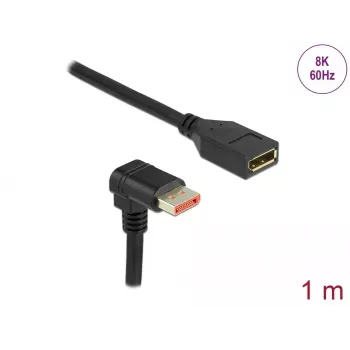DisplayPort ilginimo kabelis DeLOCK 90° žemyn kampu 8K 1m