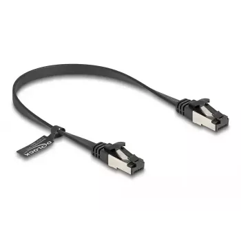 DeLOCK RJ45 plokščias pataisinis kabelis Cat.8.1 0,25 m juodas