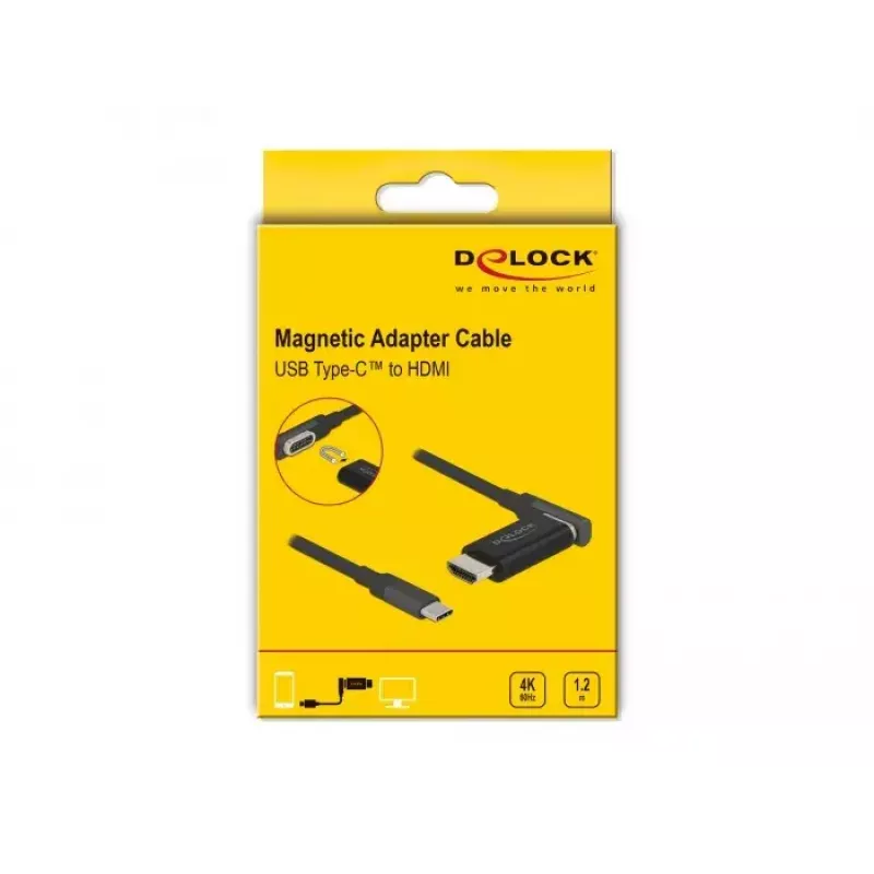 DeLOCK USB-C į HDMI adapterio laidas magnetinis 4K 60 Hz 1,20 m