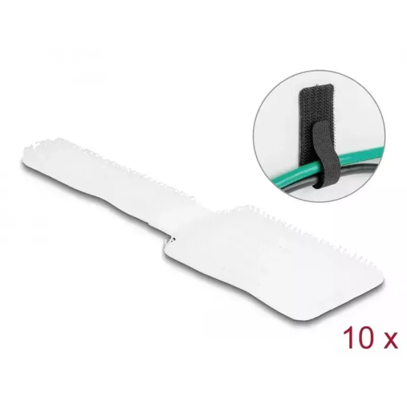 DeLOCK Mini lipnus laikiklis kabeliams 90mm x 24mm 10 vnt balti