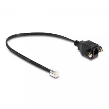DeLOCK RJ10 kištukas į RJ10 lizdą 30 cm juoda
