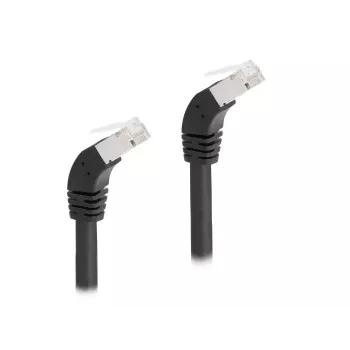 DeLOCK RJ45 tinklo laidas Cat.6A S/FTP 45° žemyn kampu 1 m juodas