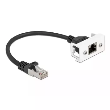DeLOCK tinklo ilginimo kabelis Cat.6A 25cm S/FTP RJ45 juodas