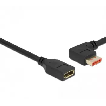 DisplayPort ilginimo kabelis DeLOCK 87076 3m 8K 60Hz kištukas 90° kairėn lankstus į lizdą