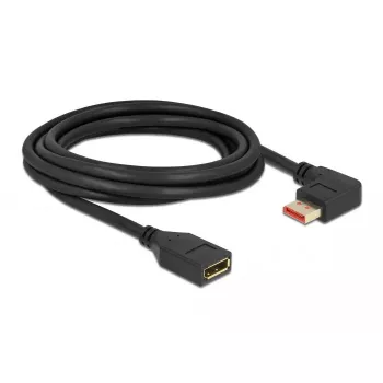 DisplayPort ilginimo kabelis DeLOCK 87076 3m 8K 60Hz kištukas 90° kairėn lankstus į lizdą
