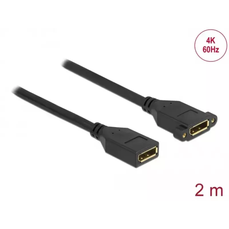 DeLOCK 87101 DisplayPort ilginimo laidas, moteriškas–moteriškas, montuojamas į skydą, 2 m