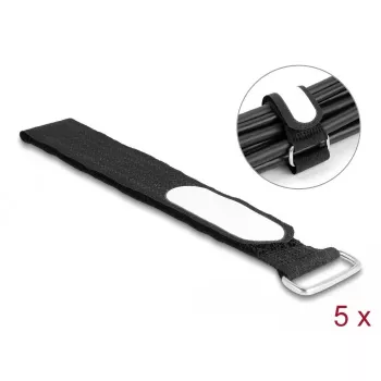 Kabelių tvirtinimo juosta DeLOCK 19608 Velcro 305x25mm juoda 5vnt
