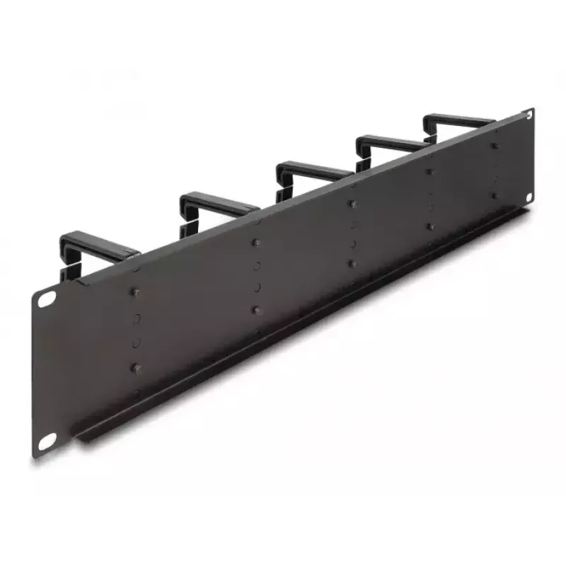 Kabelių valdymo panelė DeLOCK 19 colių 66917 2U juoda su 10 kabliukų