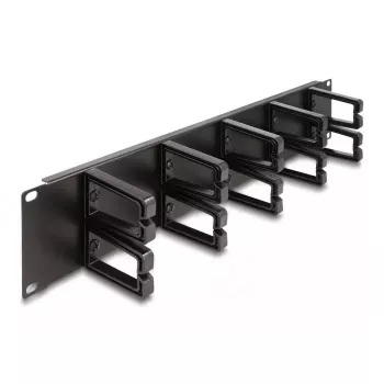 Kabelių valdymo panelė DeLOCK 19 colių 66917 2U juoda su 10 kabliukų