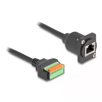 DeLOCK 88153 Kabelio lyties keitiklis RJ45 8 kontaktų gnybtų blokas juodas