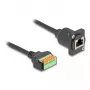 DeLOCK 88153 Kabelio lyties keitiklis RJ45 8 kontaktų gnybtų blokas juodas