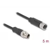 Tinklo kabelis DeLOCK M12 X-coded 8 kontaktų vyriškas į moterišką Cat5e 5 m juodas